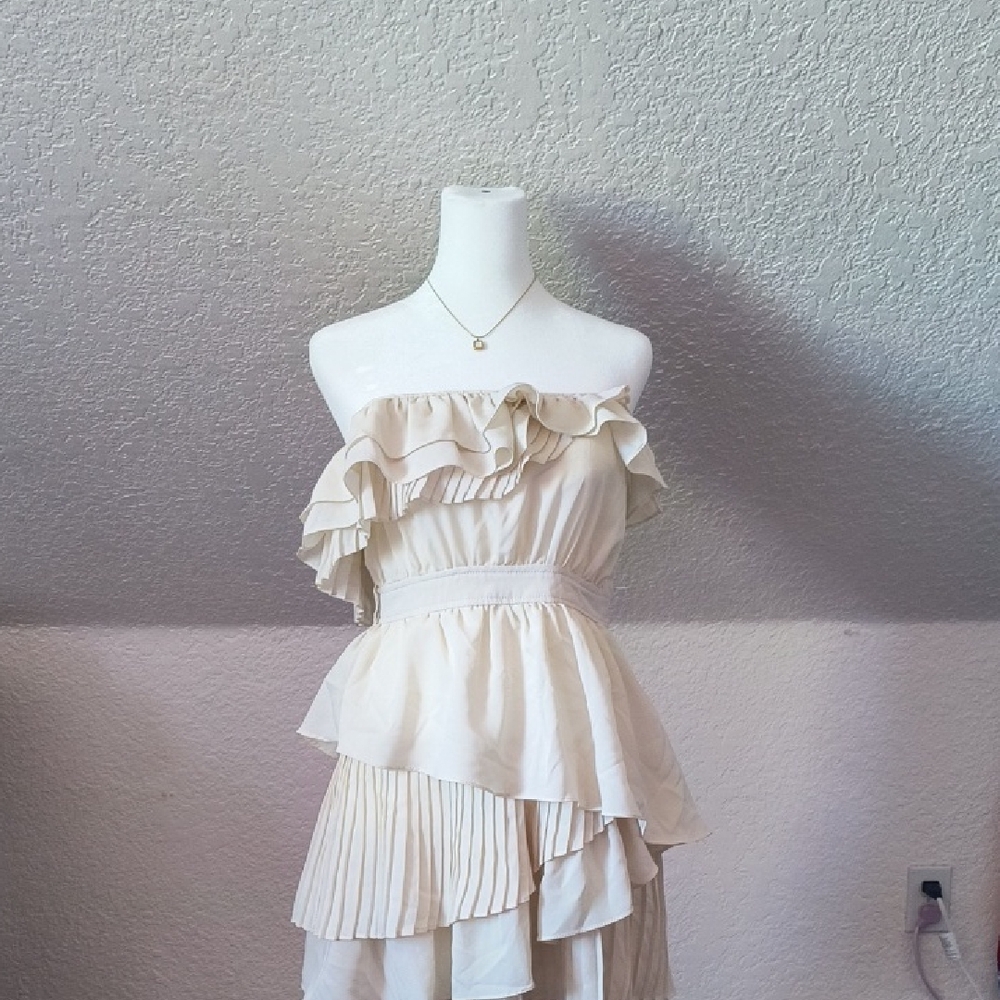 Cream Strapless Dress